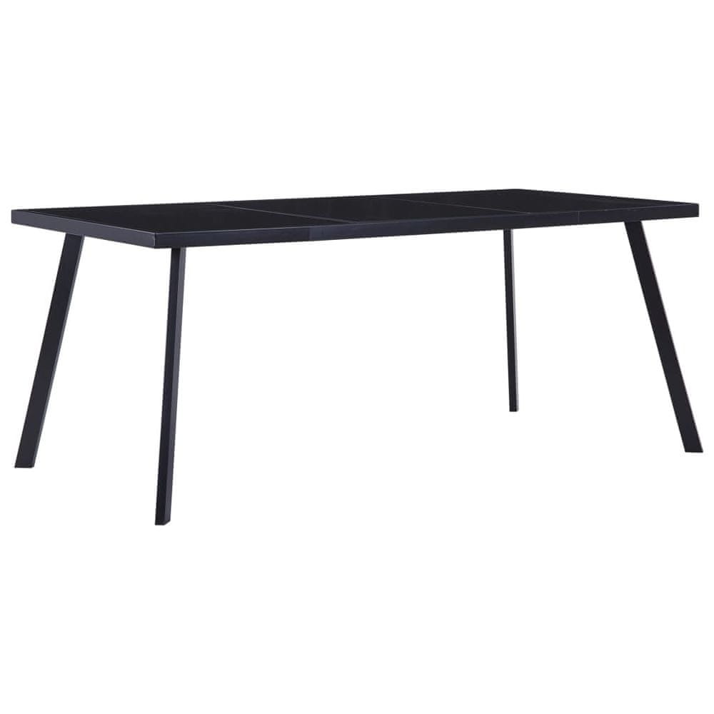 Petromila vidaXL Jedálenský stôl, čierny 160x80x75 cm, tvrdené sklo